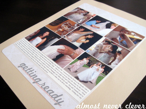 Wedding Scrapbook Getting Ready Page I easily could have done two pages for