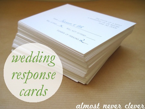 Earth Day - Reuse Wedding Response Cards - Homemade Notecards