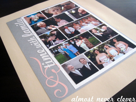 Wedding scrapbook family layout